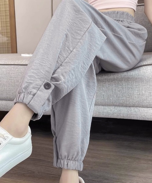 Miniministore(ミニミニストア)の「ジョガーパンツ ウエストゴム 春夏ズボン(スウェットパンツ・レディース・ベージュ/ブラック/グレー・FREE)」の3枚目の写真