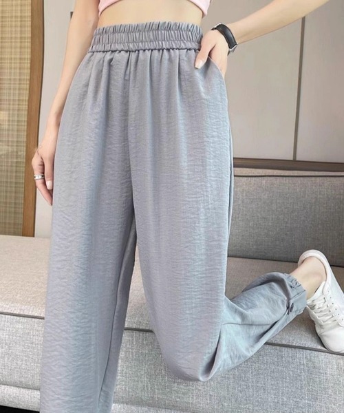 Miniministore(ミニミニストア)の「ジョガーパンツ ウエストゴム 春夏ズボン(スウェットパンツ・レディース・ベージュ/ブラック/グレー・FREE)」の4枚目の写真