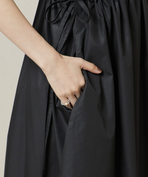 NANO universe（ナノユニバース）の「ドロストギャザードルマンワンピース（ワンピース・レディース・ブラック/ベージュ/ブルー・FREE）」の5枚目の写真