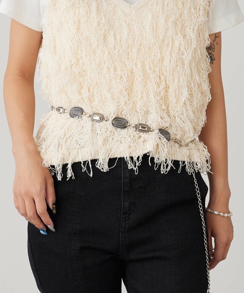 ROOPTOKYO（ループトウキョウ）の「OKUOKU 0909/オクオク コンチョ メタルベルト（ベルト・レディース・ゴールド系その他3/ゴールド系その他4/シルバー系その他4/シルバー系その他3/シルバー系その他/ゴールド系その他・FREE）」の4枚目の写真