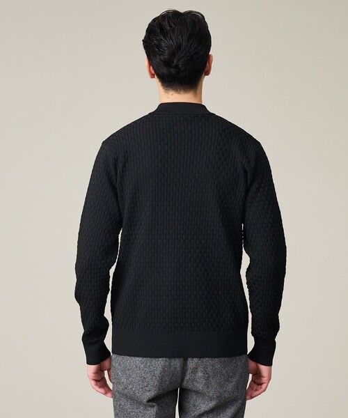 ABAHOUSE GRAY（アバハウスグレイ）の「【ハイストレッチ】ブロックチェック ジャガード モックネックニット（ニット/セーター・メンズ・グレイッシュベージュ/モカ/ネイビー/ブラック/ホワイト・46/48/50）」の8枚目の写真