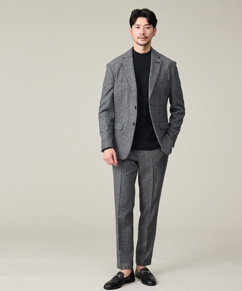 ABAHOUSE GRAY（アバハウスグレイ）の「【ハイストレッチ】ブロックチェック ジャガード モックネックニット（ニット/セーター・メンズ・グレイッシュベージュ/モカ/ネイビー/ブラック/ホワイト・46/48/50）」の12枚目の写真