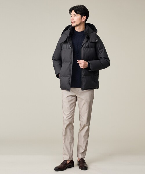 ABAHOUSE GRAY（アバハウスグレイ）の「【ハイストレッチ】ブロックチェック ジャガード モックネックニット（ニット/セーター・メンズ・グレイッシュベージュ/モカ/ネイビー/ブラック/ホワイト・46/48/50）」の20枚目の写真