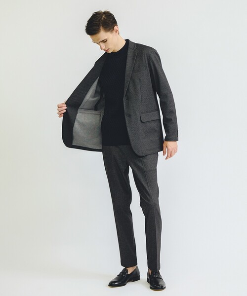 ABAHOUSE GRAY（アバハウスグレイ）の「【ハイストレッチ】ブロックチェック ジャガード モックネックニット（ニット/セーター・メンズ・グレイッシュベージュ/モカ/ネイビー/ブラック/ホワイト・46/48/50）」の22枚目の写真