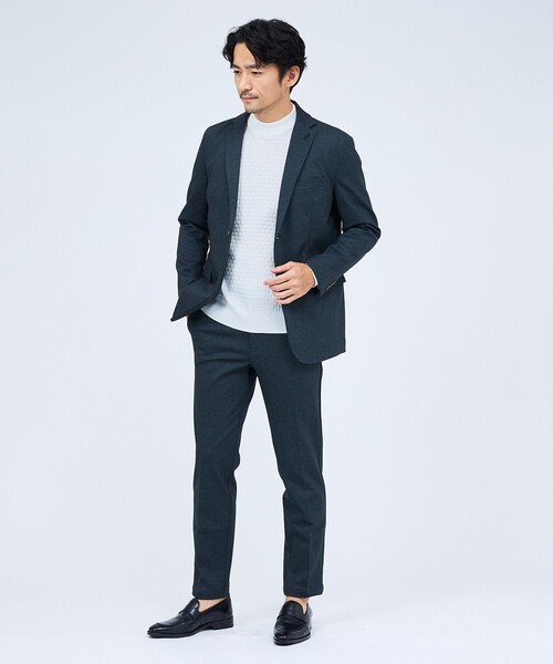 ABAHOUSE GRAY(アバハウスグレイ)の「【ハイストレッチ】ブロック ジャガード モックネックニット(ニット/セーター・メンズ・グレイッシュベージュ/モカ/ネイビー/ブラック/ホワイト/ブルー/パープル・46/48/50)」の19枚目の写真