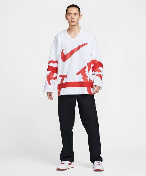 NIKE ナイキ 限定品 スポーツウェア スウッシュ クルー スウェット白/XL ナイキ スポーツウェア クラブ メンズ ホッケージャージー