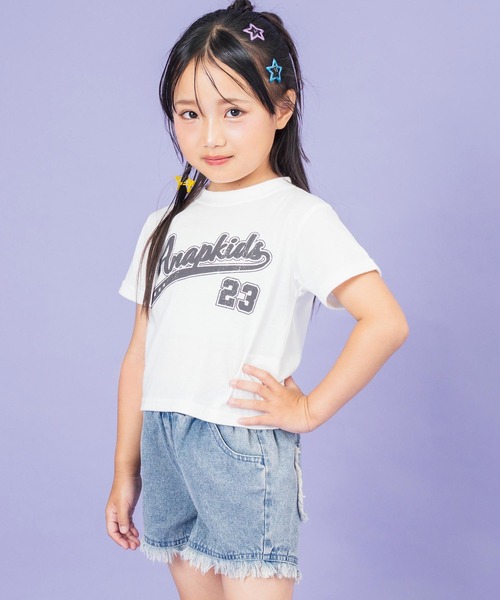 ANAP kids（アナップキッズ）の「スタジアム ロゴ プリント Tシャツ（Tシャツ/カットソー・キッズ・ホワイト/ネイビー/サックスブルー・110cm/120cm/130cm）」の6枚目の写真