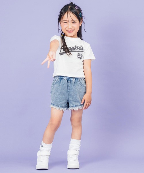 ANAP kids（アナップキッズ）の「スタジアム ロゴ プリント Tシャツ（Tシャツ/カットソー・キッズ・ホワイト/ネイビー/サックスブルー・110cm/120cm/130cm）」の7枚目の写真