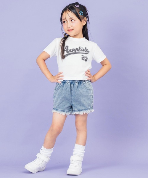 ANAP kids（アナップキッズ）の「スタジアム ロゴ プリント Tシャツ（Tシャツ/カットソー・キッズ・ホワイト/ネイビー/サックスブルー・110cm/120cm/130cm）」の8枚目の写真