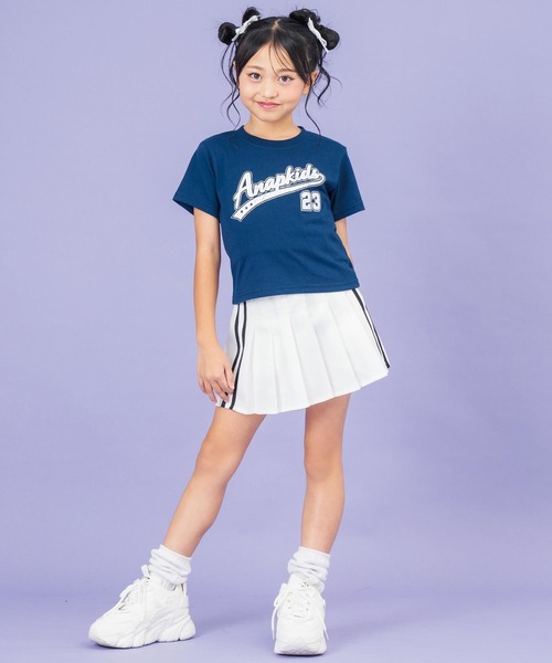 ANAP kids（アナップキッズ）の「スタジアム ロゴ プリント Tシャツ（Tシャツ/カットソー・キッズ・ホワイト/ネイビー/サックスブルー・110cm/120cm/130cm）」の11枚目の写真