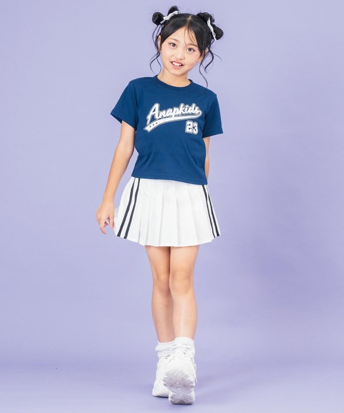 ANAP kids（アナップキッズ）の「スタジアム ロゴ プリント Tシャツ（Tシャツ/カットソー・キッズ・ホワイト/ネイビー/サックスブルー・110cm/120cm/130cm）」の12枚目の写真