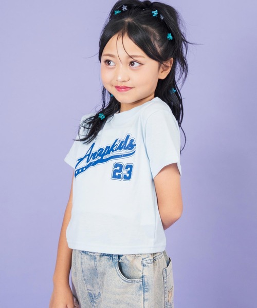 ANAP kids（アナップキッズ）の「スタジアム ロゴ プリント Tシャツ（Tシャツ/カットソー・キッズ・ホワイト/ネイビー/サックスブルー・110cm/120cm/130cm）」の14枚目の写真