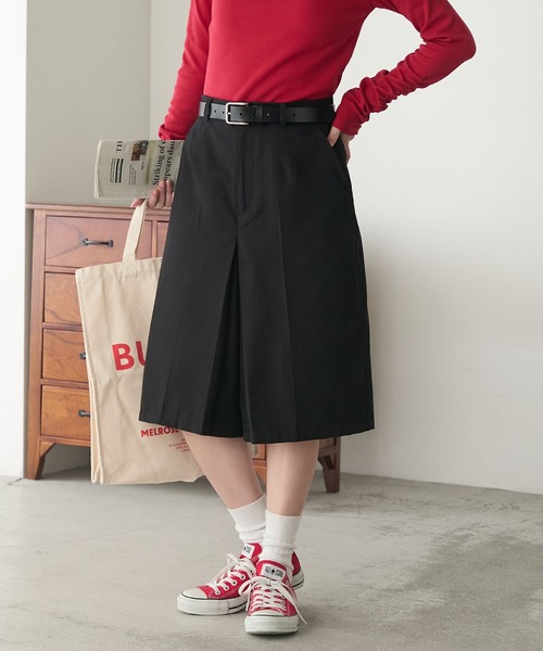 BONLECILL(ボンルシール)の「ブラッシュドピーチフロントタックバミューダパンツ(その他パンツ・レディース・チャコールグレー/ブラック/ベージュ/ブラウン・L/M)」の20枚目の写真