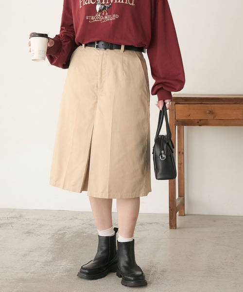 BONLECILL(ボンルシール)の「ブラッシュドピーチフロントタックバミューダパンツ(その他パンツ・レディース・チャコールグレー/ブラック/ベージュ/ブラウン・L/M)」の7枚目の写真