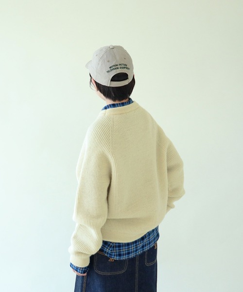 PAR ICI（パーリッシィ）の「BRITISH WOOL 片畦ニットプルオーバー（ニット/セーター・レディース・ホワイト/ブルー/グリーン/オレンジ/ネイビー/ブルー系その他・FREE）」の16枚目の写真