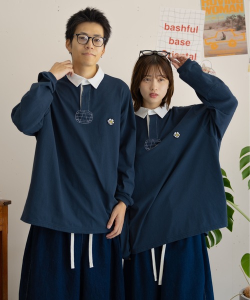 bashful base Oriental(バッシュフルベースオリエンタル)の「【bbO】ロゴオーバーポロシャツ(ポロシャツ・メンズ・ライトグレー/ネイビー/ワイン・LARGE/MEDIUM)」の7枚目の写真