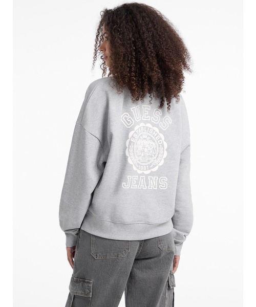 GUESS JEANS（ゲスジーンズ）の「GUESS JEANS Os Collar Slit Sweat スウェット（スウェット・レディース・ブラック/グレー/ブルー・X-SMALL/LARGE/MEDIUM/SMALL）」の4枚目の写真