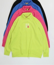 カシミヤ100%襟付きニット