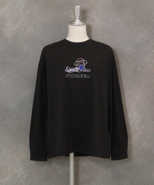 STUDIO PICONE(スタジオピッコーネ)の「コットン混刺繍冷感プルオーバー(Tシャツ/カットソー・レディース・ブラック/ライトオレンジ系/イエロー/ホワイト・M/L/LL)」の3枚目の写真