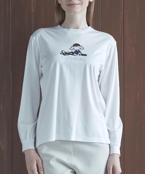 STUDIO PICONE(スタジオピッコーネ)の「コットン混刺繍冷感プルオーバー(Tシャツ/カットソー・レディース・ブラック/ライトオレンジ系/イエロー/ホワイト・M/L/LL)」の13枚目の写真