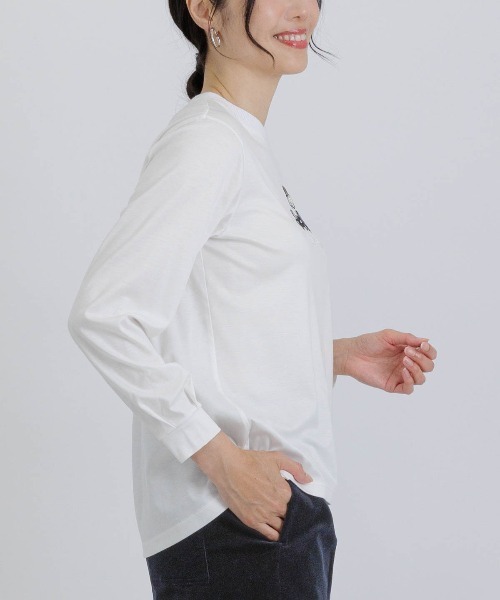 STUDIO PICONE(スタジオピッコーネ)の「コットン混刺繍冷感プルオーバー(Tシャツ/カットソー・レディース・ブラック/ライトオレンジ系/イエロー/ホワイト・M/L/LL)」の19枚目の写真