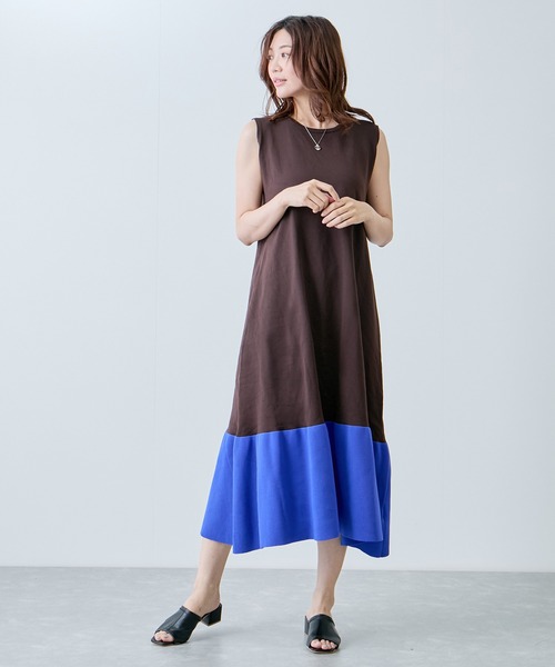 Jayro(ジャイロ)の「裾配色ニットワンピース(ワンピース・レディース・ダークブラウン/ベージュ/ブラック・M)」の10枚目の写真