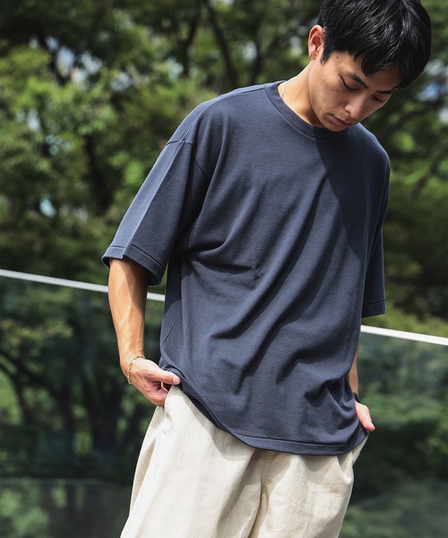 BEAMS F（ビームスエフ）の「ウール ショートスリーブ クルーネック コンフォートフィット Tシャツ（Tシャツ/カットソー・メンズ・ブラウン/チャコールグレー/ブラック・M/XL/L/S）」の9枚目の写真