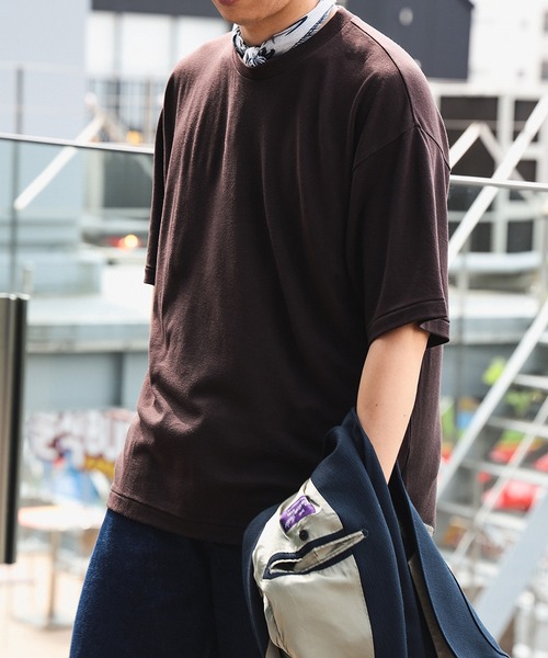 BEAMS F（ビームスエフ）の「ウール ショートスリーブ クルーネック コンフォートフィット Tシャツ（Tシャツ/カットソー・メンズ・ブラウン/チャコールグレー/ブラック・M/XL/L/S）」の4枚目の写真