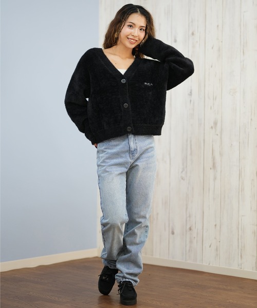 RVCA(ルーカ)の「RVCA/ルーカ セーター カーディガン BF044-P66(ニット/セーター・レディース・ブラック/ホワイト・M/L)」の5枚目の写真