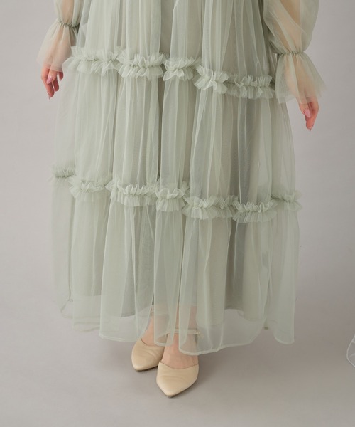Louiosy(ルオシー)の「【Louiosy】【大きいサイズ】バックリボンチュールティアードワンピ+キャミワンピSET(ワンピース・レディース・ブラック/ベージュ/ミント/ブルー/ピンク系その他・4L/X-LARGE/3L)」の18枚目の写真