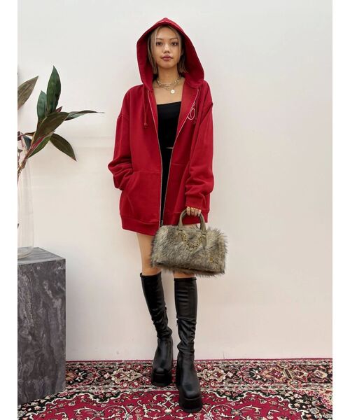 EVRIS(エヴリス)の「ロングチャンキーヒールブーツ(ブーツ・レディース・ベージュ/ブラック・SMALL/MEDIUM/LARGE)」の5枚目の写真