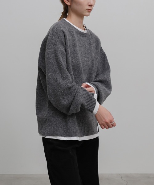 select MOCA(セレクトモカ)の「レイヤードライククルーネックニット(ニット/セーター・レディース・チャコールグレー/ブラウン/アイボリー・FREE)」の19枚目の写真
