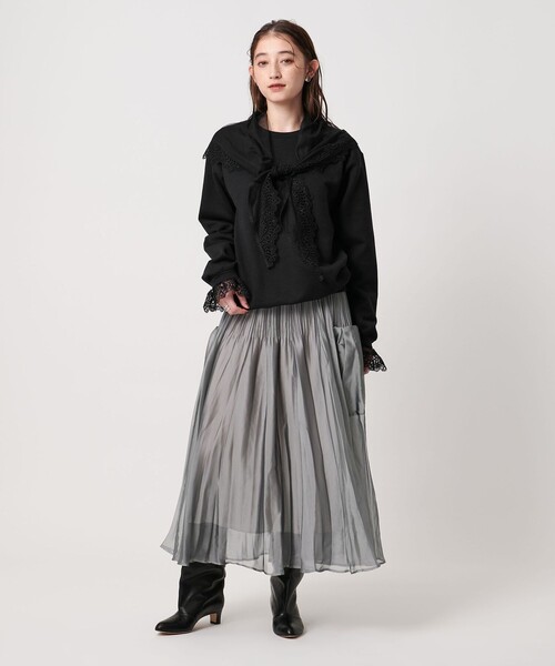 新品✨ユナイテッドアローズ　オーガンジー ポケット フレアスカート UNITED ARROWS（ユナイテッドアローズ）の「オーガンジー