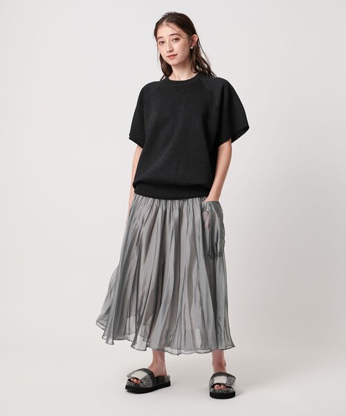 UNITED ARROWS(ユナイテッドアローズ)の「シャンブレー オーガンザ ポケット スカート(スカート・レディース・オフホワイト/ライトグレー/ネイビー・FREE)」の10枚目の写真