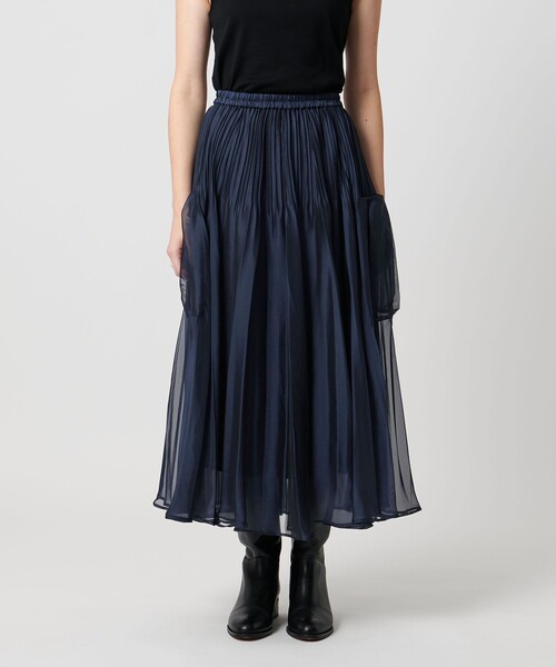 セール】シャンブレー オーガンザ ポケット スカート（スカート