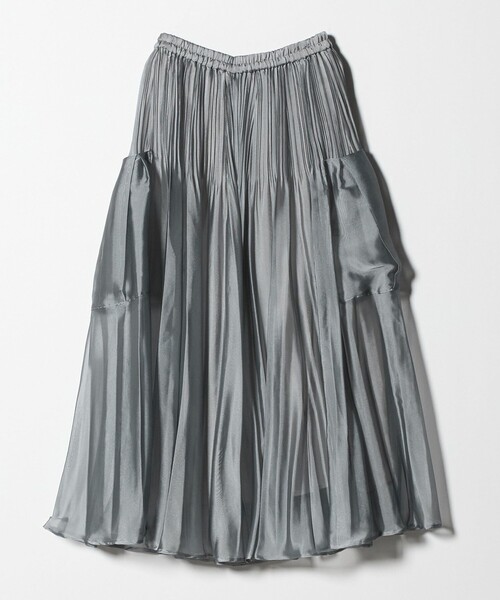 シャンブレー オーガンザ ポケット スカート（スカート）｜UNITED