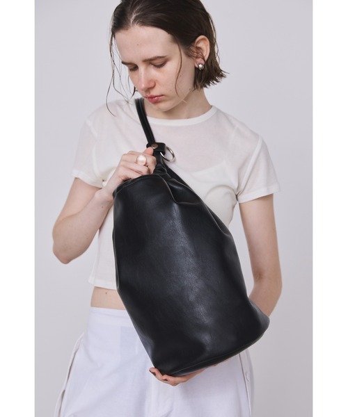 フェイクレザーワンショルダーデイバッグ / バケツ型ショルダー