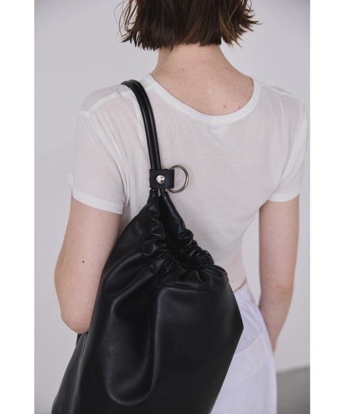 フェイクレザーワンショルダーデイバッグ / バケツ型ショルダー