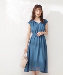 美品　プロポーションボディドレッシング　ポケット付ノースリーブ膝丈ワンピース　３ PROPORTION BODY DRESSING（プロポーションボディドレッシング