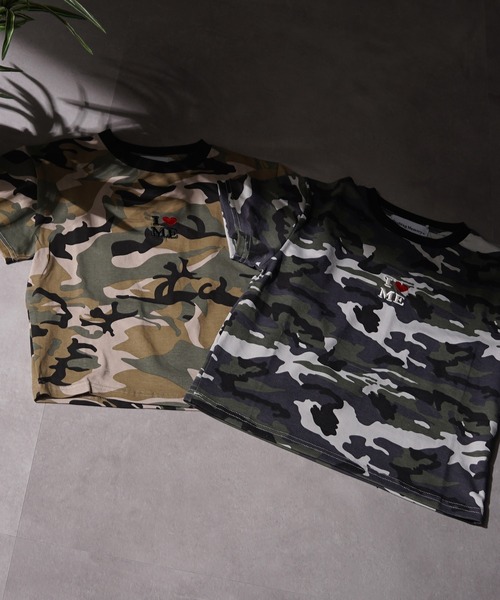 #MEMORY(メモリー)の「【MEMORY】I LOVE ME カモフラージュ 迷彩 チビTシャツ / I LOVE ME Camouflage Mini T-shirt(Tシャツ/カットソー・レディース・グリーン系カモフラージュ/グレー系カモフラージュ・FREE)」の9枚目の写真