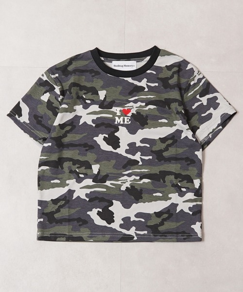 #MEMORY(メモリー)の「【MEMORY】I LOVE ME カモフラージュ 迷彩 チビTシャツ / I LOVE ME Camouflage Mini T-shirt(Tシャツ/カットソー・レディース・グリーン系カモフラージュ/グレー系カモフラージュ・FREE)」の12枚目の写真