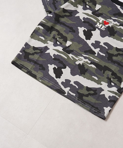 #MEMORY(メモリー)の「【MEMORY】I LOVE ME カモフラージュ 迷彩 チビTシャツ / I LOVE ME Camouflage Mini T-shirt(Tシャツ/カットソー・レディース・グリーン系カモフラージュ/グレー系カモフラージュ・FREE)」の3枚目の写真