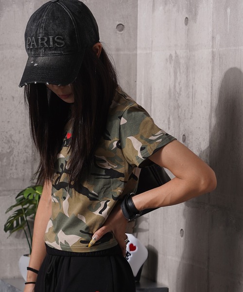 #MEMORY(メモリー)の「【MEMORY】I LOVE ME カモフラージュ 迷彩 チビTシャツ / I LOVE ME Camouflage Mini T-shirt(Tシャツ/カットソー・レディース・グリーン系カモフラージュ/グレー系カモフラージュ・FREE)」の19枚目の写真