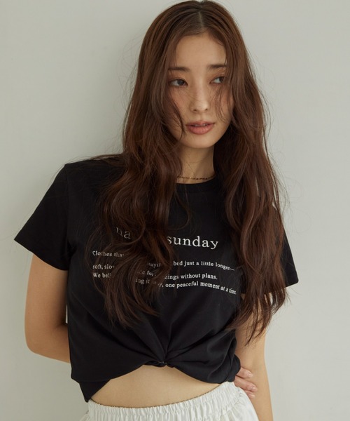 ACYM（アシーム）の「コンパクトロゴTシャツ（Tシャツ/カットソー・レディース・ブラック/ホワイト・FREE）」の7枚目の写真