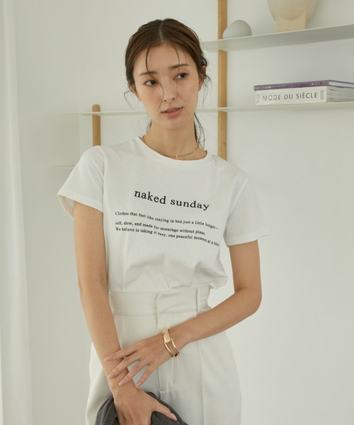 ACYM（アシーム）の「コンパクトロゴTシャツ（Tシャツ/カットソー・レディース・ブラック/ホワイト・FREE）」の4枚目の写真