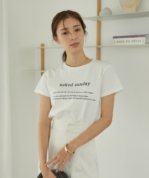 ACYM（アシーム）の「コンパクトロゴTシャツ（Tシャツ/カットソー・レディース・ブラック/ホワイト・FREE）」の5枚目の写真