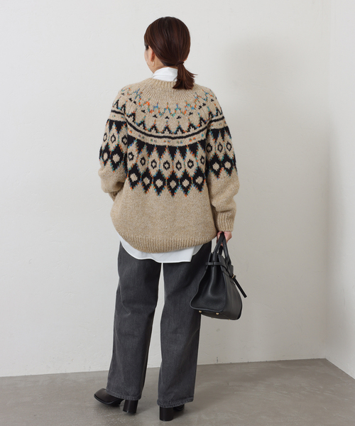 GREEN BUTTER/グリーンバター】ALPACA NORDIC CARDIGAN GREEN BUTTER/グリーンバター】ALPACA NORDIC CARDIGAN