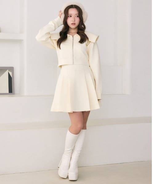 rienda（リエンダ）の「ダンボールニットジャストウエストスコートショートパンツ 秋服 冬服（スラックス・レディース・アイボリー/ブラック/ライトブルー・SMALL/MEDIUM）」の22枚目の写真