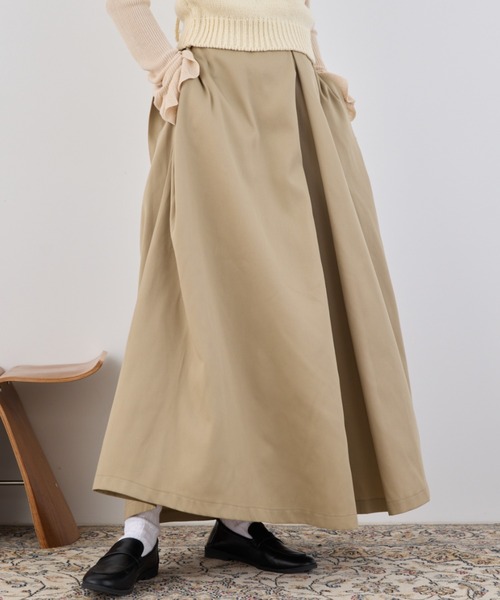 Libra Cue（リブラ キュー）の「マルチタックロングスカート（スカート・レディース・ブラック/ベージュ・FREE）」の20枚目の写真