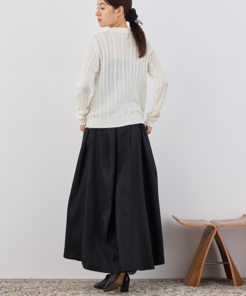 Libra Cue（リブラ キュー）の「マルチタックロングスカート（スカート・レディース・ブラック/ベージュ・FREE）」の9枚目の写真
